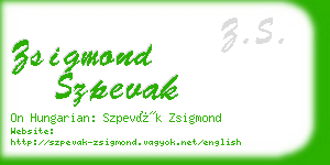 zsigmond szpevak business card